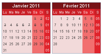 T�l�charger le mod�le de calendrier